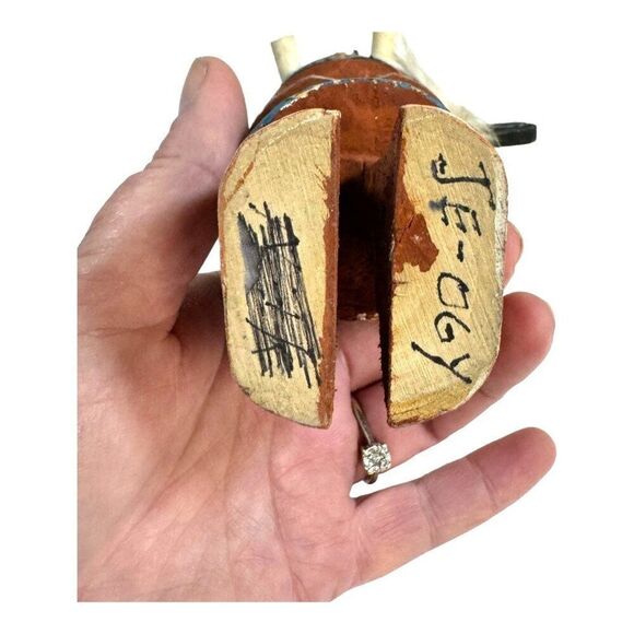 Hand-Carved Route 66 Je Ogy Ogre Kachina Doll VTG Fur & Hand-Painted READ - Picture 5 of 8